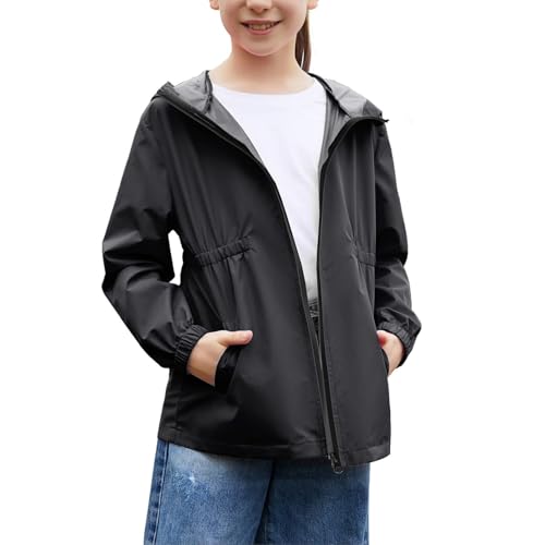 Black Boy Girl Waterproof for Kids Girl Boy Fall Winter Spandex Lightweight Jackets Windbreaker Outfits Raincoat Kid 2025 Clothes Y2K 5 Years