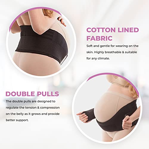 Gabrialla Breathable Cotton Lined Maternity Support Belt, Helps Prevent Stretchmarks & Relieve Lower Back Pain, Best Pregnancy Belly Support Band, Made In Usa, Ms-96I Black Medium #TOP2