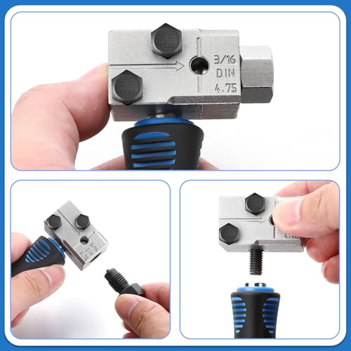 Leiortufa 3/16 Zoll Bremsleitung Bördelgerät, Bördelgerät Bremsleitung 4,75 mm, Bördelgerät Ideal Für Hydraulische Kfz-Bremssysteme, Handbördelwerkzeug für Klimaanlagen, Fahrzeugleitungen