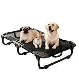 GIIPET ペットベッド 夏用 ペットコット 犬用ベッド 折りたたみ 組み立て不要 メッシュ 脚付き 洗える 通気 頑丈 高耐荷重 キャンプ アウトドア 室内外兼用 (S：70×55×17 cm)