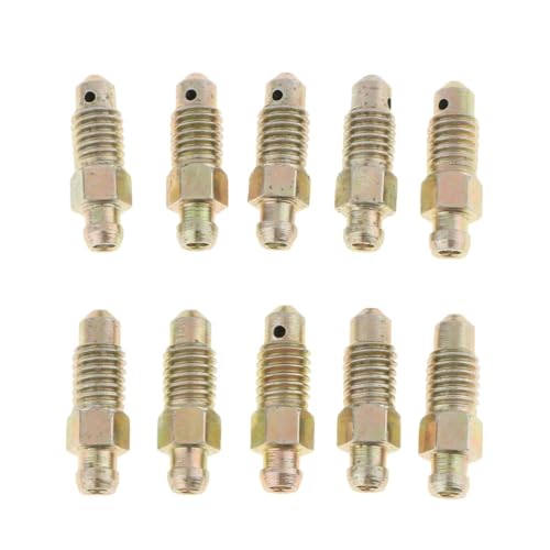 XCVGBNKL 10 Pcs M8*1.25mm Motorcycle Car Brake Bleeder Nipple Caliper Bleed Screws, Universal Brake Bleeder Screws Kits Metal Brake Part