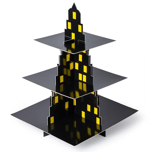 City Skyscraper Cupcake Stand 3 Tier Hero Party Supplies Building...