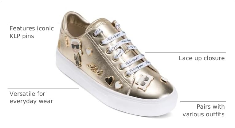 Image of Karl Lagerfeld Women's Cate Pins Lace Up Sneaker
