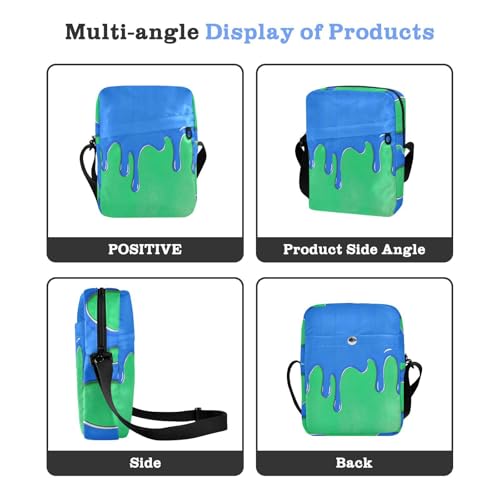 Fashion Street Graffiti Painting Blue Green messenger bag cute Small Crossbody Bag Women Womens Casual Purses Adjustable Strap for Shopping Travel4