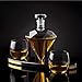 Godinger Whiskey Decanter and Whiskey Glasses Set, Diamond Liquor Decanter and Cocktail Whiskey Glasses Gift Set - for Liquor, Scotch, Bourbon, Vodka - 850ml