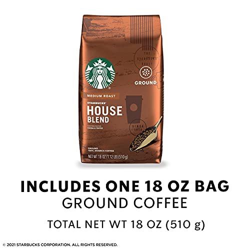 Starbucks Medium Roast Ground Coffee — House Blend — 100% Arabica — 18 Oz. (Pack Of 2) #TOP3