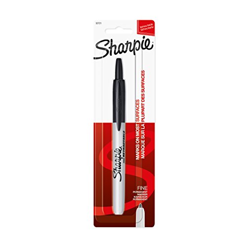 Sharpie 32721PP Retractable Fine Point Permanent Markers, Black Marker, 1 Blister Pack with 1 Marker