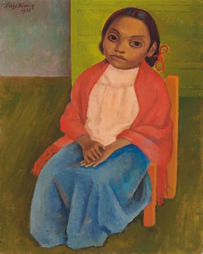 Peinture Diego Rivera Fille en jupe bleue pour salon cosy