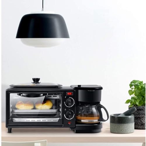 ASerZenith 3 In 1 Breakfast Maker Station - Multifunction Machine With Mini Toaster, Electric Oven, Frying Pan & Egg Sandwich Maker For Breakfasts (Pink) - Image 5