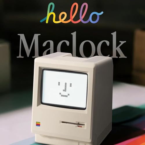 Image of ANTPO Maclock WB-8 Retro Pixel Alarm Clock, 1984 80s Computer Style Electronic Digital Clock with LCD Display, USB Desk Clock for Bedroom, Multiple Alarms, Calendar, Temperature, Adjustable Brightness