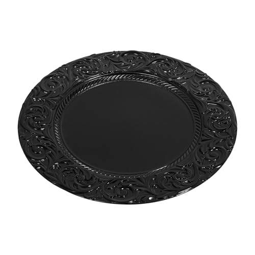 Platos redondos reutilizables 150 pcs negro miniatura 6