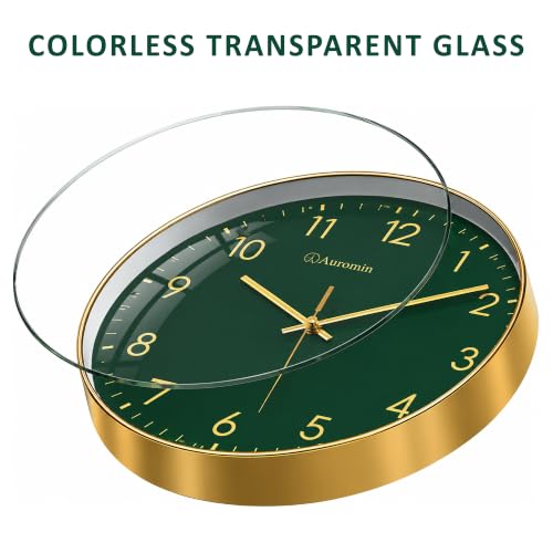 Image of Auromin Stylish Modern Wall Clock for Living Room Decor | Unique Analog Wall Watch for Bedroom, Kitchen, Office, Hall | Elegant Decorative Wall Clock for Home Interior Decoration Accessories Use
