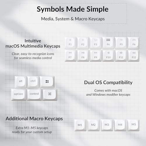 Image of Keychron OSA Profile Double-Shot PBT Keycap Full Keycap Set (141 Keys) - Black on White, Compatible with MX Mechanical Switches, Non-Shine-Through, Fits ANSI Layouts (100%, TKL, 96%, 75%, 65%, 60%)
