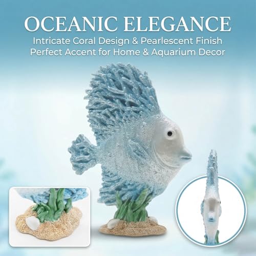 Estatua decorativa de pez oceánico estilo costero miniatura 4
