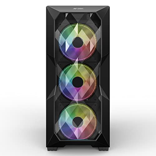 Image of Ant Esports ICE- 300 Mesh V2 Mid-Tower Computer Case /Gaming Cabinet - Black | Support ATX, Micro-ATX