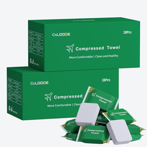 Image of Disposable Compressed Towel Tablets, Disposable Face Compressed Towels Large Size Coin Tissue Portable Washcloth Reusable for Travel Camping Hiking Outdoor Sports Beauty Salon SPA 56 PCS