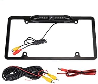 License Plate Frame Backup Camera Night Vision Car Rear View Camera with 8 Bright LEDs 170° Viewing Angle Waterproof Backup Camera Vehicle Universal Reversing Assist Security