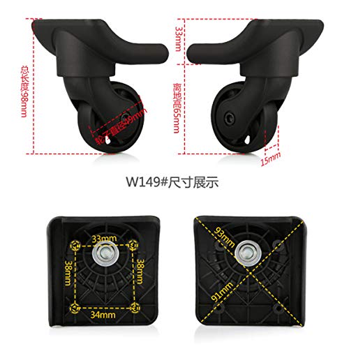 Luggage Wheel,Luggage Suitcase Wheels, 360 Degree Swivel Luggage Mute Wheel Suitcase Replacement Repair Wheels Parts Spinner (W149#)2