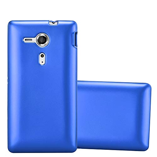 cadorabo Coque pour Sony Xperia SP en Metallic Bleu - Housse Protection Souple en Silicone TPU avec Anti-Choc et Anti-Rayures - Ultra Slim Fin Gel Case Cover Bumper