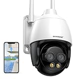 BOAVISION 2K Wireless WiFi Outdoor Camera, Dual Lens Security Camera, 360° PTZ Camera w/Auto Tracking, 4G/Wi-Fi Human Detection, 10X Zoom, Color Night Vision, SD Card Record