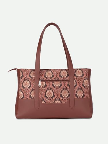 Image of ZOUK Handcrafted Vegan Leather Travel Tote Bag for Women with Multiple Compartments | Spacious Water-Resistant Shoulder Bag for Travel, Vacation, Day Trips |