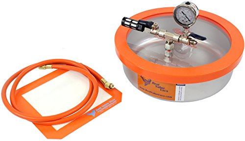 1 Gallon Flat Stainless Steel Vacuum Chamber (Assembled in USA, Contains Domestic Components)