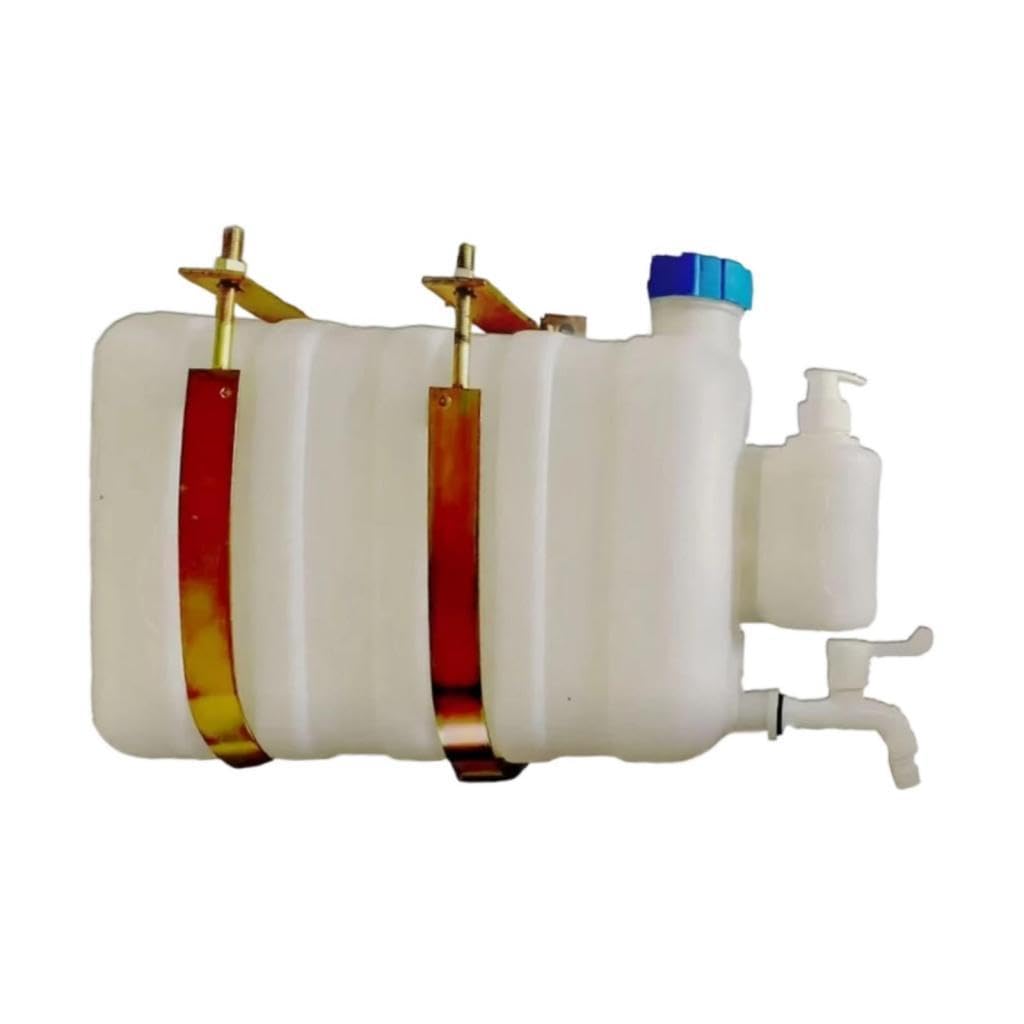 Depósito de Agua Colgante con Grifo Y Dispensador de Detergente. Construcción Robusta. Fácil Instalación en Camiones Y Furgonetas. Adecuado, Longitud 44 Cm