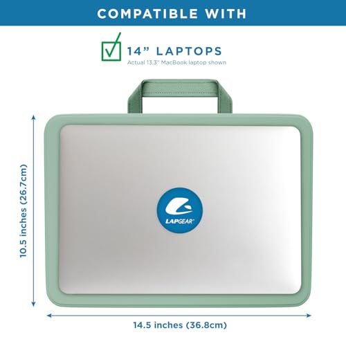 LAPGEAR Compact Lap Desk – Fits Up to 14″ Laptops – Pack of 12 – Sage Green – Style No. 43021 by LapGear - Image 4