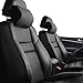 Aukee Car Headrest Pillow with Genuine Leather Cover Memory Foam Neck Cushion for Driving Home Office Black (Pack of 2)