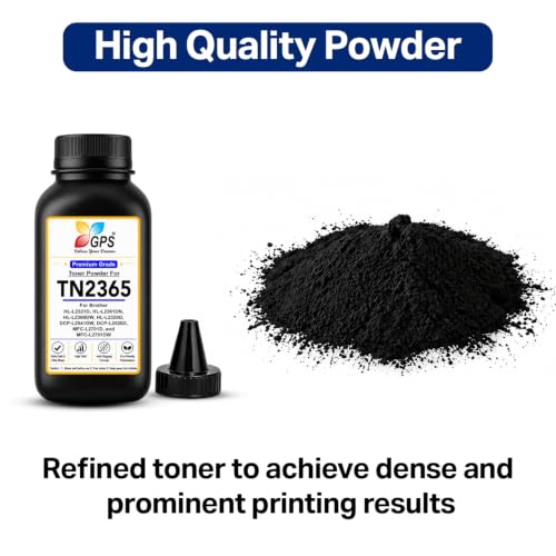 Image of GPS TN-2365 Toner Refill Powder Compatible for Brother HL-L2321D, DCP-L2541DW, DCP-L2520D, MFC-L2701DW, HL-L2361DN | Black | Pack of 1 (100g) | Page Yield: 2,600 Pages