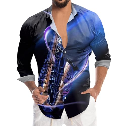 KBOPLEMQ Camisas de manga larga para hombre, talla grande,