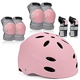 Kids Bike Helmet Adjustable, Knee Elbow Wrist Pads Set for Youth Boys Girls Ages 5-8,Protective Gear...