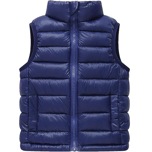 Little Girls Boys Winter Warm Softshell Quilted Padded Puffer Down Vest Ultra Light Waistcoat Jacket