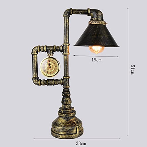 Lampe de bureau métal avec éclairage décoratif industriel rétro pour ampoule chaude