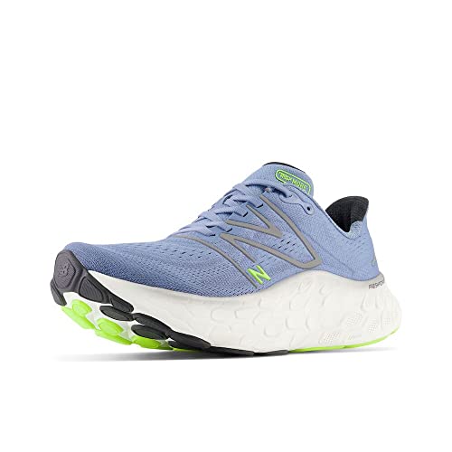 New Balance Men's Fresh Foam X More V4 Running Shoe, Mercury Blue/Dark Silver Metallic, 10