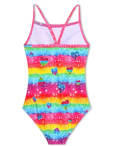 Image of TENVDA Girls One Piece Swimsuits Sport Halter Swimwear Beach Bathing Suit