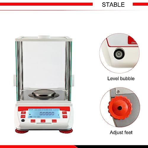 Analytical Balance 120G 0.1Mg Gn Dwt Mg Unit Precision Lab Scale 0.0001G Digital Analytical Scale Rs232 Interface Laboratory Electronic Balance Lcd Display With Glass Windshield #TOP4