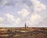 Pinturas sobre lienzo, 18 famosas pinturas al óleo, paisaje con iglesia y aldea Jacob Isaakszoon van Ruisdael -06, £70-£1500 pintado a mano por profesores de las Academias de Arte