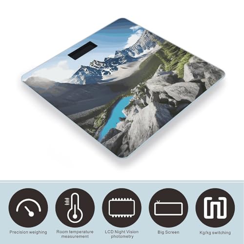 Báscula digital de baño Mountains con vidrio templado miniatura 3