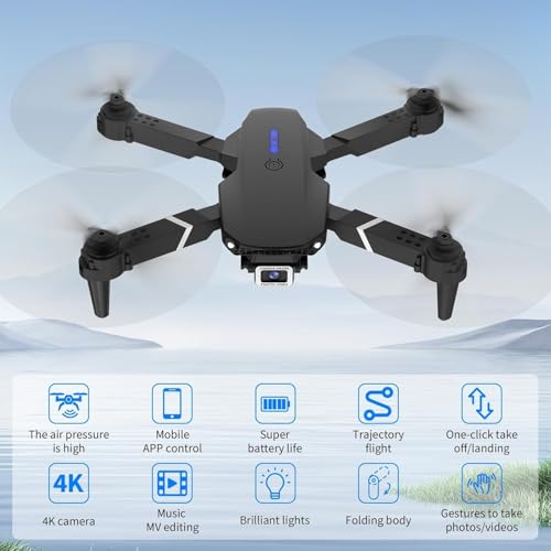 Image of BrUsHlEsS-fOlDaBlE-DrOnE-WiTh-hQ-WiFi-cAmErA-ReMoTe-cOnTrOl-fOr-kIdS-QuAdCoPtEr-wItH-GeStUrE-SeLfIe-fLiPs-bOuNcE-MoDe-aPp-oNe-kEy tAkE-OfF (E-88)