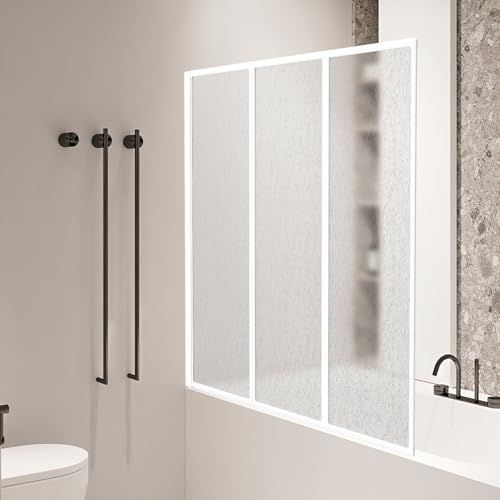 ISOISL Duschabtrennung für Badewanne aus Kunststoff, Duschwand für...