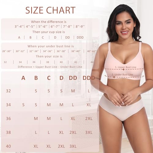 Image of Ganado Seamless Wireless Bras for Women No Underwire Bras Supportive Bralette Padded Comfort T Shirt Bra