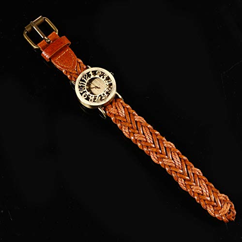 Relógio de pulso estilo retro com pulseira trançada de plutônio decoração de relógio de pulso de qua