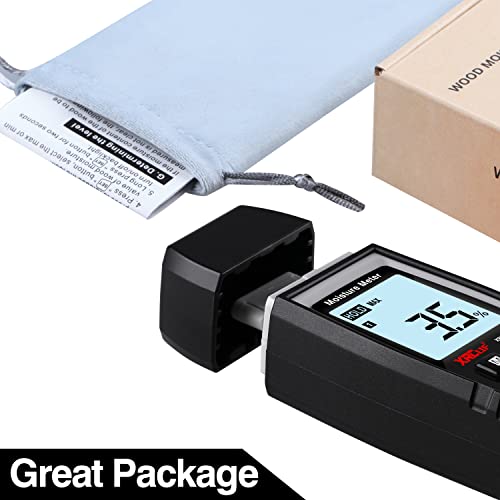Medidor Humedad Pared Digital, XRCLIF Medidor de Humedad de Madera Portátil medidor de Madera para Fugas Humedad Mortero Cemento, Detector de Contenido de agua de Madera con luz de Fondo (Gris)