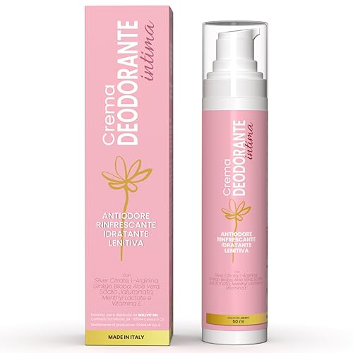 Deodorante Intimo Donna – Delicata Crema Intima Profumata Donna Anti-Odore per l’ Igiene Intima Quotidiana, Azione Fresca e Lenitiva con Aloe Vera, Menta, Arginina e Argento Citrato – 50 ml WELLVIT