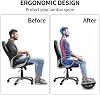 Reposapiés para debajo del escritorio CasaZenith, taburetes para debajo del escritorio de oficina | reposapiés ergonómico mecedor con masajeador de rodillos - reposapiés para silla, computadora, gaming - negro 13" L x 9.6" W x 5" H 8