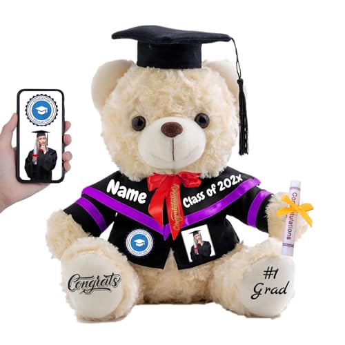 Nounours cadeau pour la remise des diplômes personnalisable 25cm