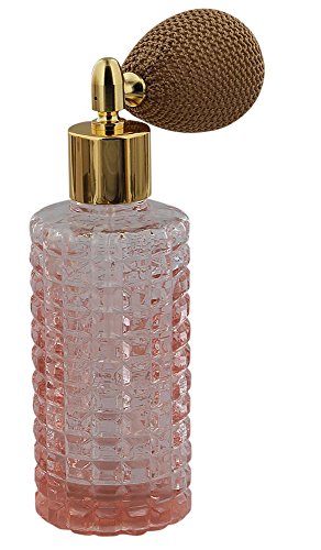 Rose Glas Flakon 30 ml Parfüm-Zerstäuber, leer mit Ballpumpe Farbe Gold, rosa, Kosmetex
