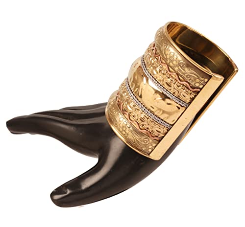 Touchstone Indian Bollywood Handcrafted Slip In Easy To Wear Stylish Wrist Enhancer Designer Broad Jewelry Cuff Bracelet For Women and Men.3