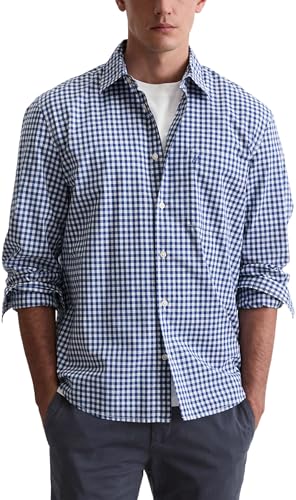 Marc OߴPolo Hombre Camisa de Manga Larga de Cuadros, Azul (Multi/Total Eclipse), M